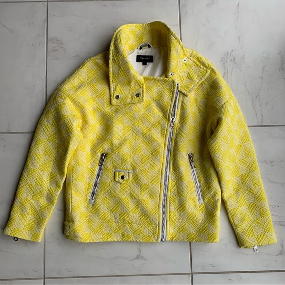 Mackage Jackets & Blazers - Mackage biker jacket yellow jacquard woven zipper